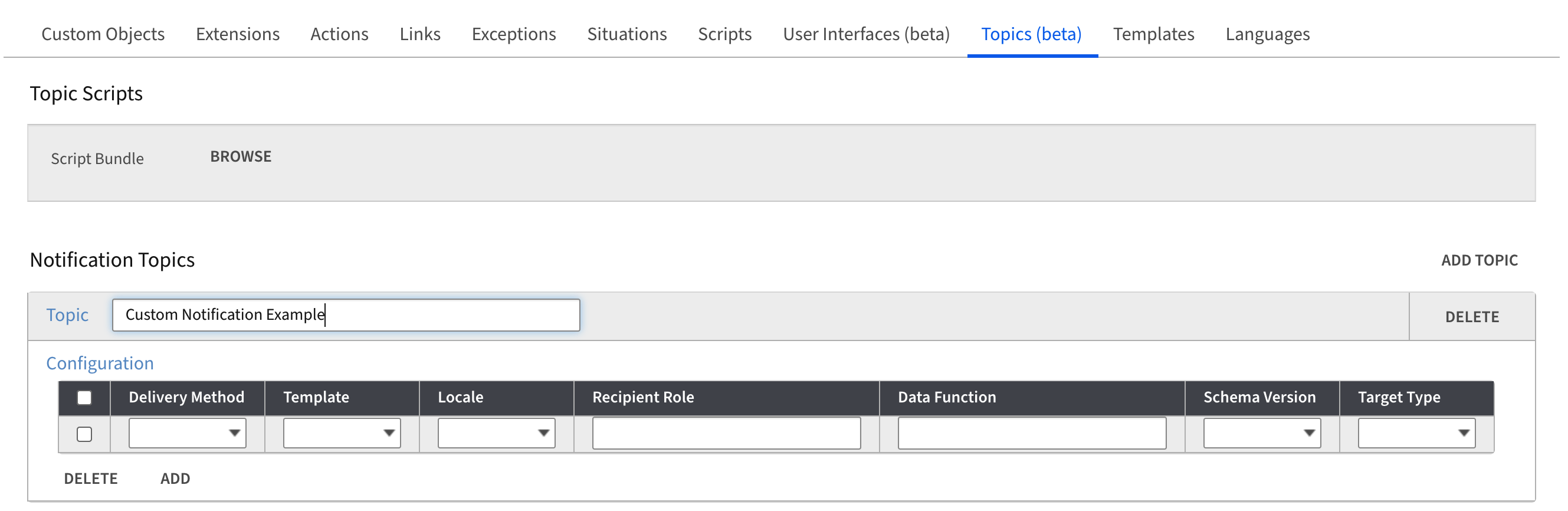 Configure the Topic